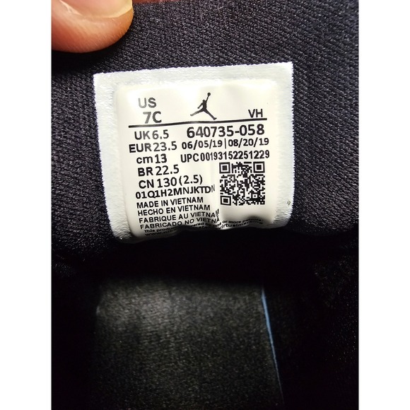 Kids Air Jordans Toddler Shoes Black Orange White Leather Basketball Sneakers 7C - Picture 5 of 6